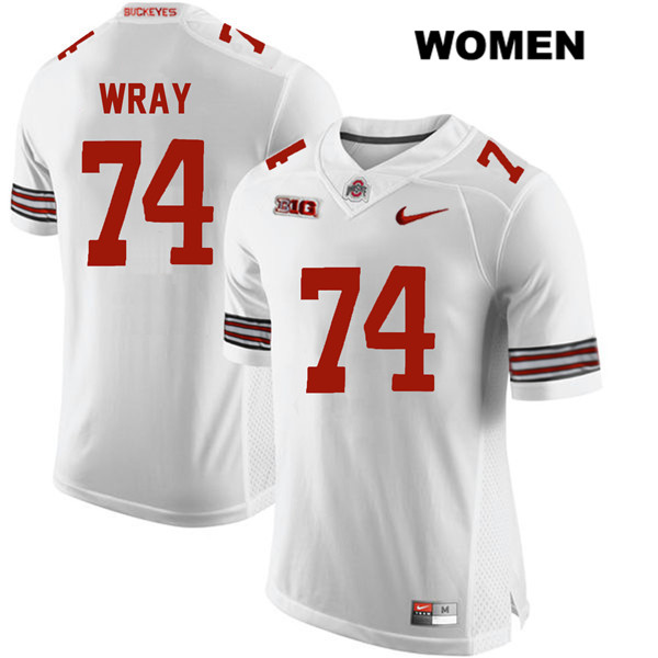 Ohio State Buckeyes Women's Max Wray #74 White Authentic Nike College NCAA Stitched Football Jersey VR19B20RY